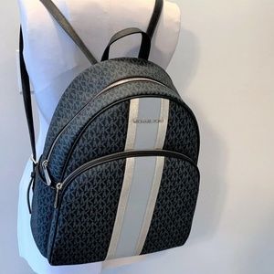 Michael Kors Abbey Lrg Center Stripe Blue Backpack